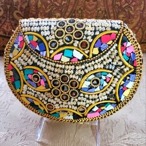 RAMLA Mosiac Moroccan Stone Eyes Handmade Bag NEW